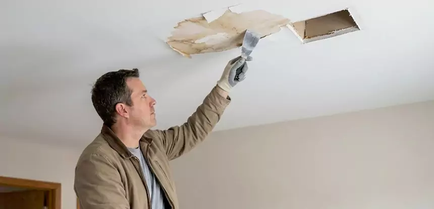 Ceiling Water Stain and Drywall Repair in Norcross